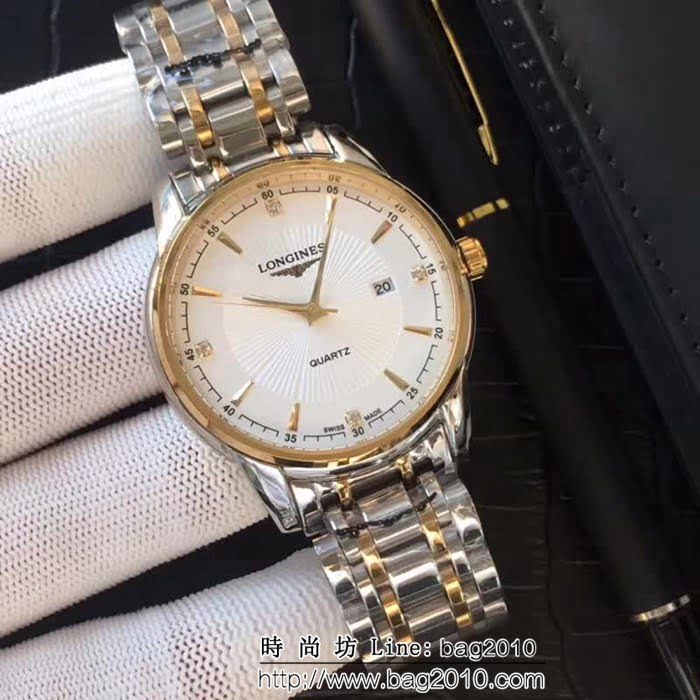 LONGINES浪琴 精鋼表殼 真皮錶帶 休閒商務男士腕表  WSS1571